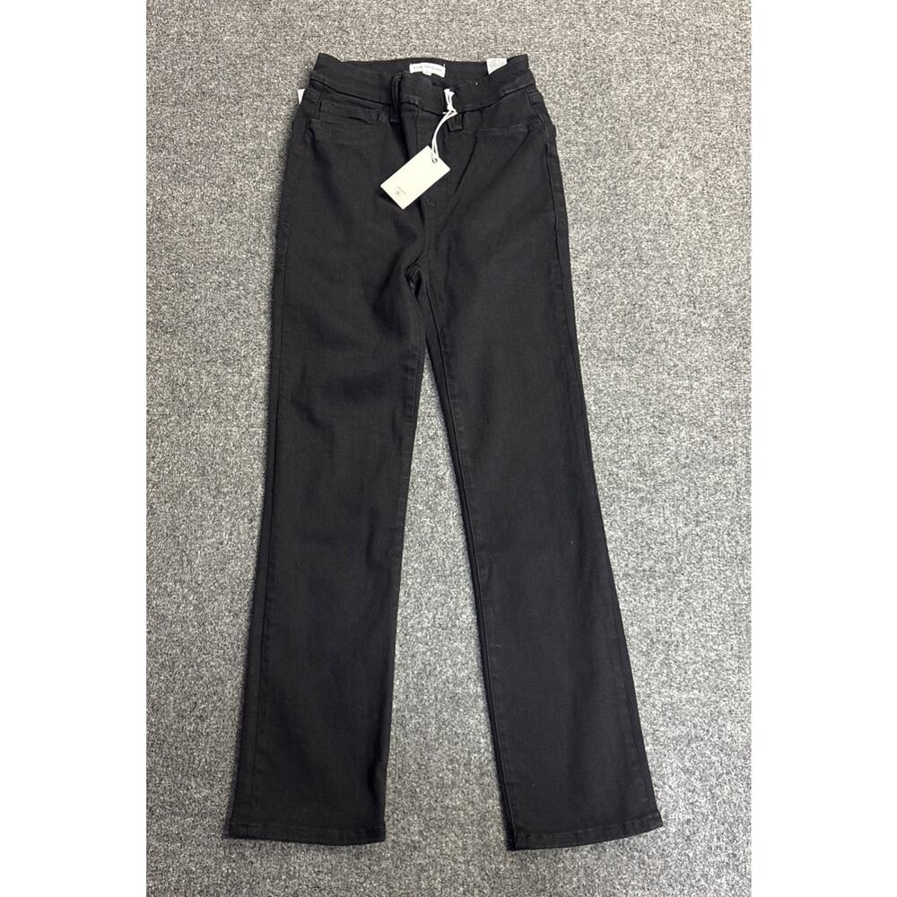 NWT Good American Womens Size 2 Black High Rise Straight Leg Jeans